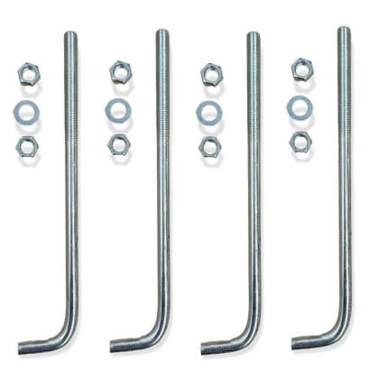 4 Pernos De Anclaje Para Suelo Para Columna Acero Zincado 16Mm